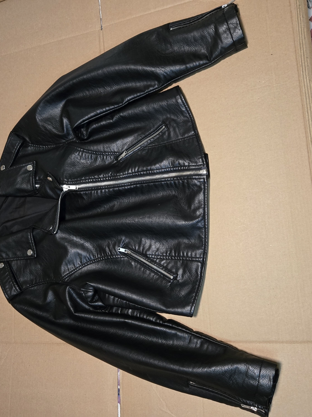 No Boundaries Black Faux Leather Biker Jacket